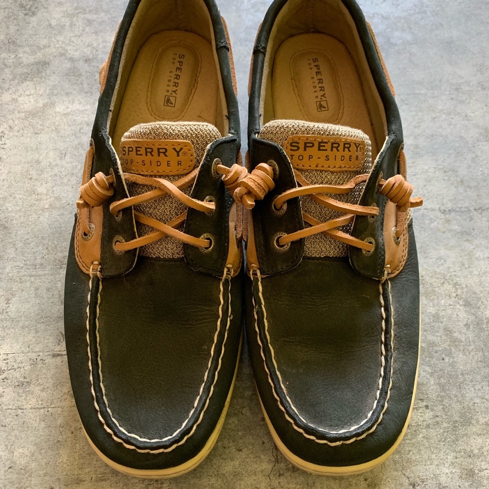 Sperry’s Top Sider black & tan boat shoes